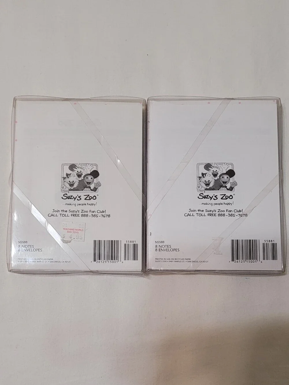 Suzy's Zoo Ballerina Mouse Blank Note Cards, Bundle of 2 - 16 Cards Total, NEW